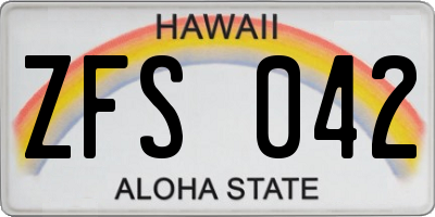 HI license plate ZFS042