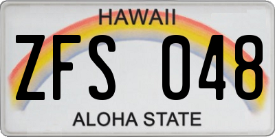 HI license plate ZFS048
