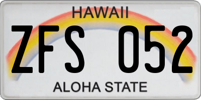 HI license plate ZFS052