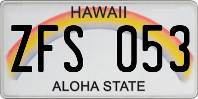 HI license plate ZFS053
