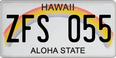 HI license plate ZFS055