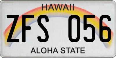 HI license plate ZFS056