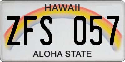 HI license plate ZFS057