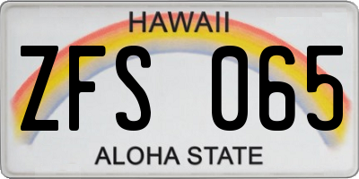 HI license plate ZFS065