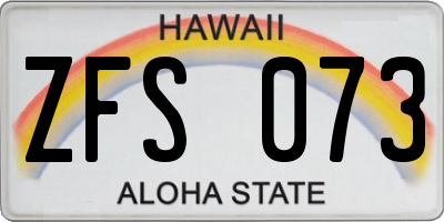 HI license plate ZFS073