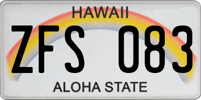 HI license plate ZFS083