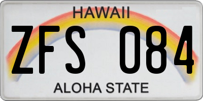 HI license plate ZFS084