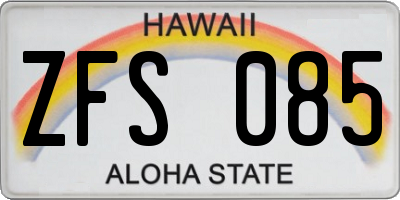 HI license plate ZFS085