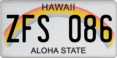 HI license plate ZFS086