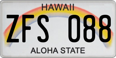 HI license plate ZFS088