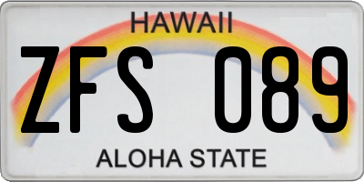 HI license plate ZFS089