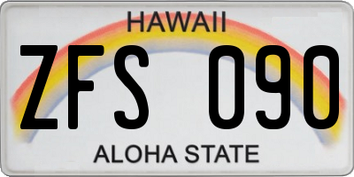 HI license plate ZFS090
