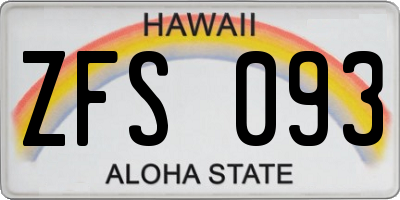 HI license plate ZFS093