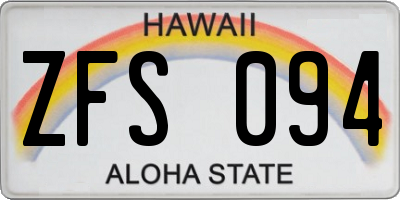 HI license plate ZFS094