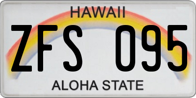 HI license plate ZFS095