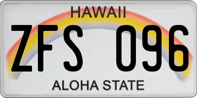 HI license plate ZFS096