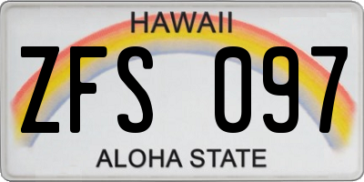 HI license plate ZFS097