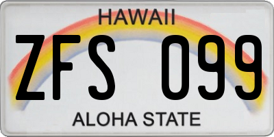 HI license plate ZFS099