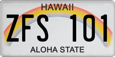 HI license plate ZFS101