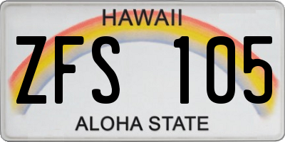 HI license plate ZFS105