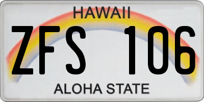 HI license plate ZFS106
