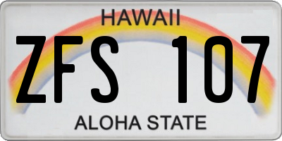 HI license plate ZFS107