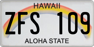HI license plate ZFS109