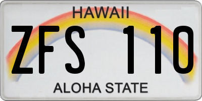HI license plate ZFS110