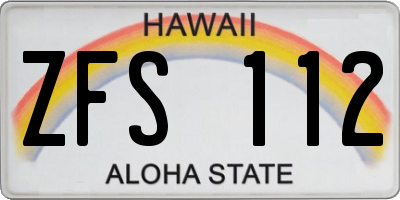 HI license plate ZFS112