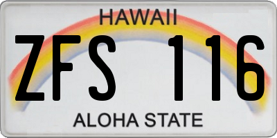 HI license plate ZFS116