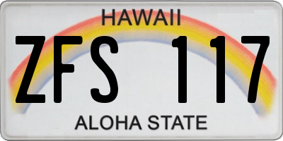 HI license plate ZFS117