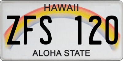 HI license plate ZFS120
