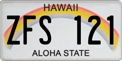 HI license plate ZFS121