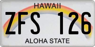 HI license plate ZFS126