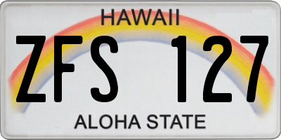 HI license plate ZFS127