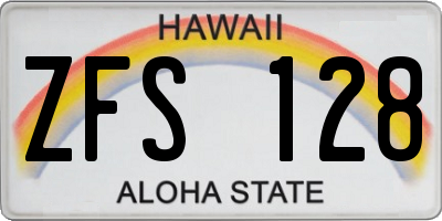 HI license plate ZFS128
