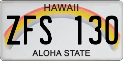 HI license plate ZFS130