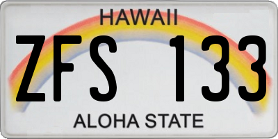 HI license plate ZFS133