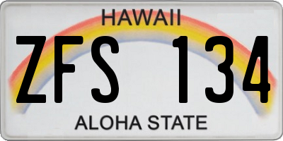 HI license plate ZFS134