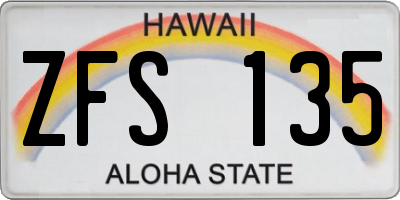 HI license plate ZFS135