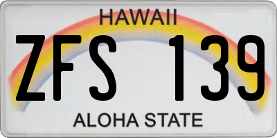 HI license plate ZFS139