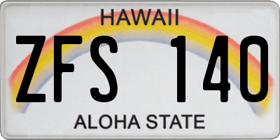 HI license plate ZFS140