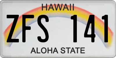 HI license plate ZFS141