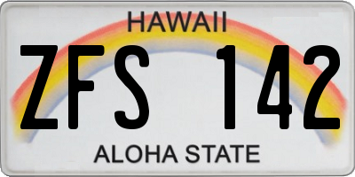 HI license plate ZFS142