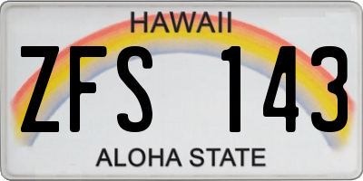 HI license plate ZFS143