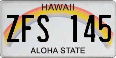 HI license plate ZFS145