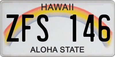 HI license plate ZFS146