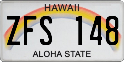 HI license plate ZFS148