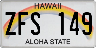 HI license plate ZFS149