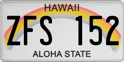 HI license plate ZFS152